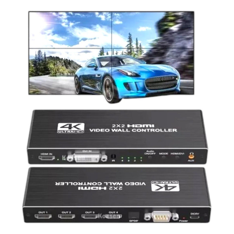 Controlador Vídeo Wall 2x2 Hdmi 4k Full Hd 1 Imagem 4 Telas