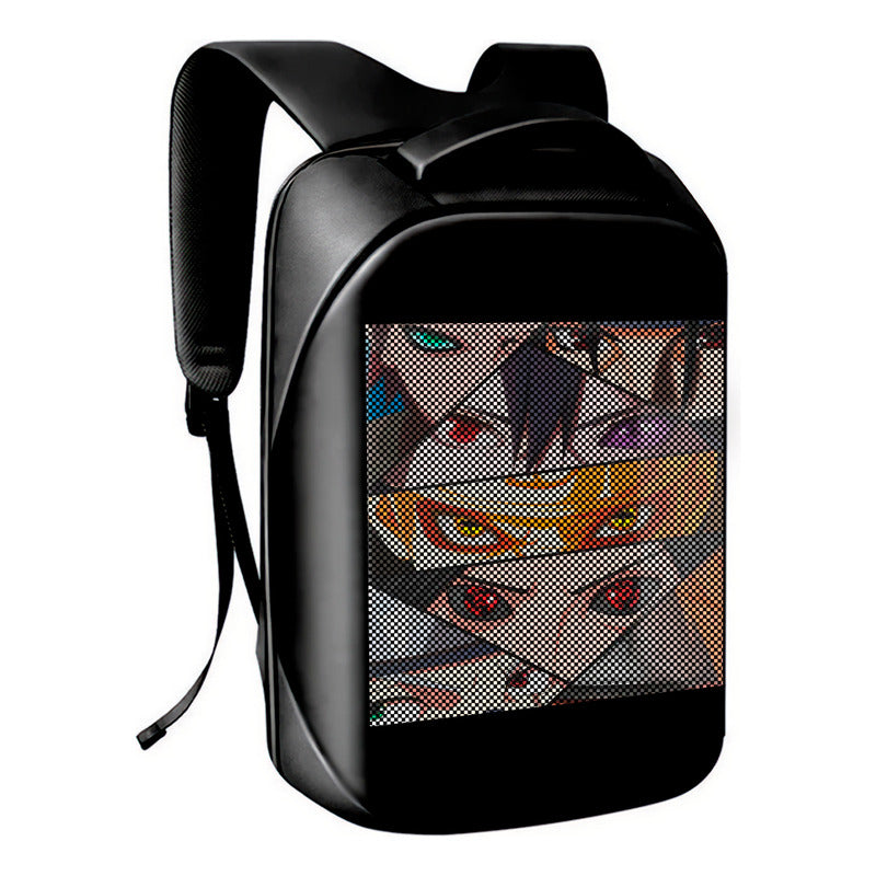Mochila Led Impermeável 30l Personalizável Com App Rgb Cor Preto