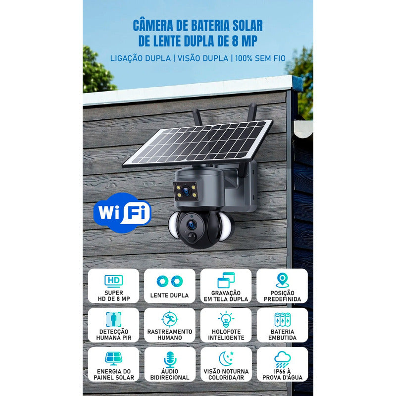 Câmera De Segurança Dorn 4g 4k Ptz Solar Motorizada