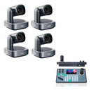 4x Câmeras Robótica Dorn Ptz 4k 12x Ndi Hx2 + Controladora