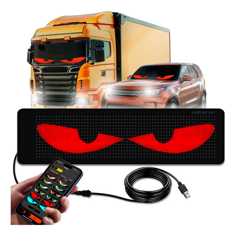 Painel Led Portátil 70x22cm Imagens E Animações