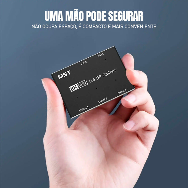 Splitter Displayport 1x3 Dp 1.4 - 1 X 3 Extensor De Tela +nf