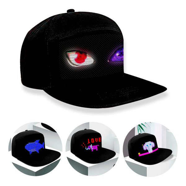 Boné com Letreiro Digital LED Bluetooth