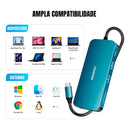 Hub USB-C 11 em 1 Dorn - Dock Station com 4K HDMI, USB 3.0, Gigabit Ethernet e PD 100W