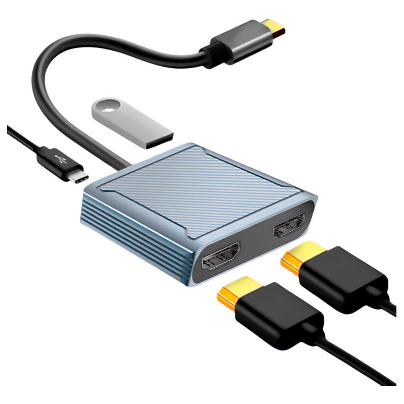 Hub Dorn Duplicador Usb-c Para 2 Telas Hdmi Ouro.