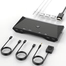 Switch KVM Dorn para Compartilhar Tela e USB entre 2 Dispositivos USB-C Thunderbolt ou Notebooks -  4K 60HZ e PD 100W