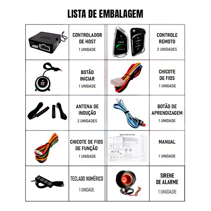 Kit Start Stop Universal Partida Remota Chave De Presença
