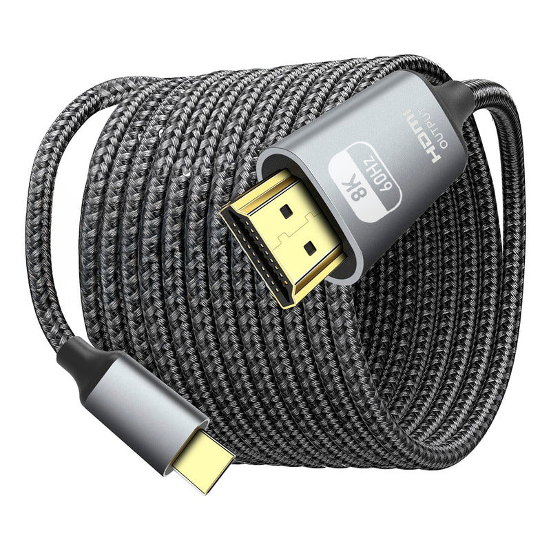 Cabo Dorn USB-C Thunderbolt 3 para HDMI - 4K@120Hz, Suporte 8K, 1080p@360Hz e MST