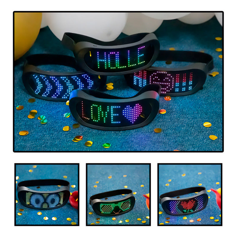 Óculos Led Rgb Bluetooth Festa Dj Carnaval - Virtua Fx Cor Preto