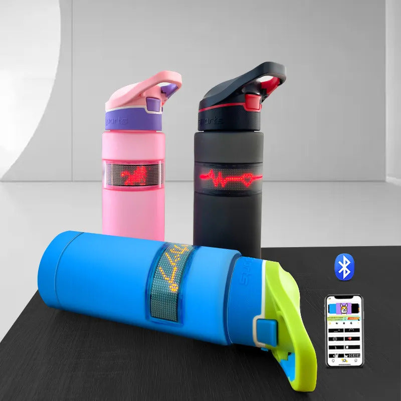 Garrafa Squeeze Agua Esportiva Com Painel Led Personalizavel