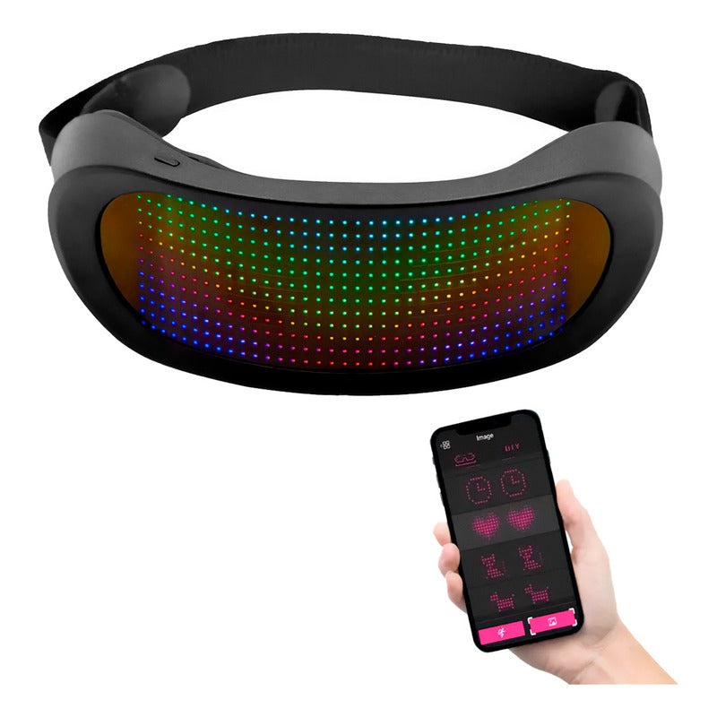 Óculos Led Rgb Bluetooth Festa Dj Carnaval - Virtua Fx Cor Preto