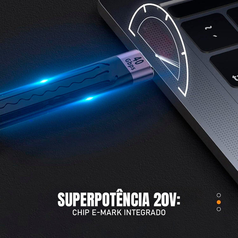 Cabo Usb 4.0 Tipo C / Tipo C Thunderbolt 4 40gpbs 100w 4k