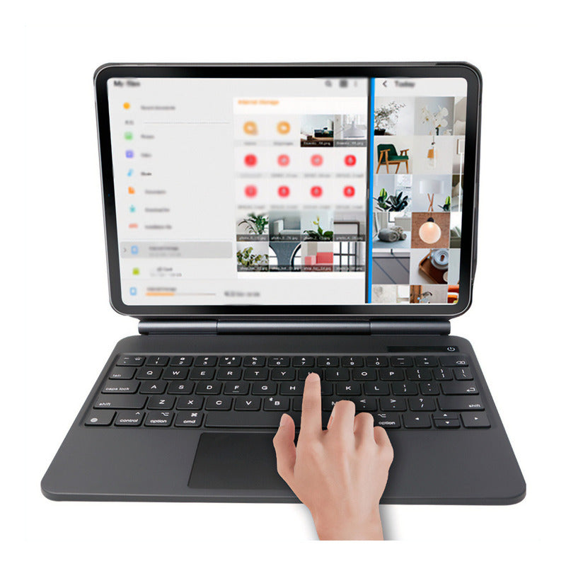 Teclado Dorn Magic Rgb Para iPad 12.9 Pro E Air 13 Cor De Teclado Preto