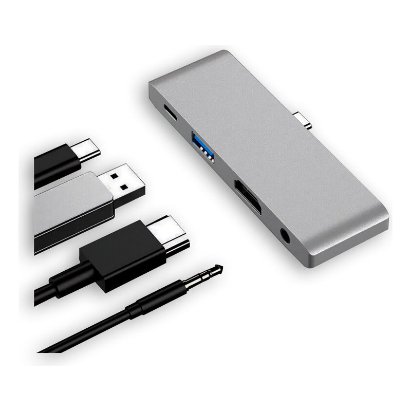 Hub Adaptador Usb-c Para Hdmi / Usb 3.0 / Usb-c / Audio P2