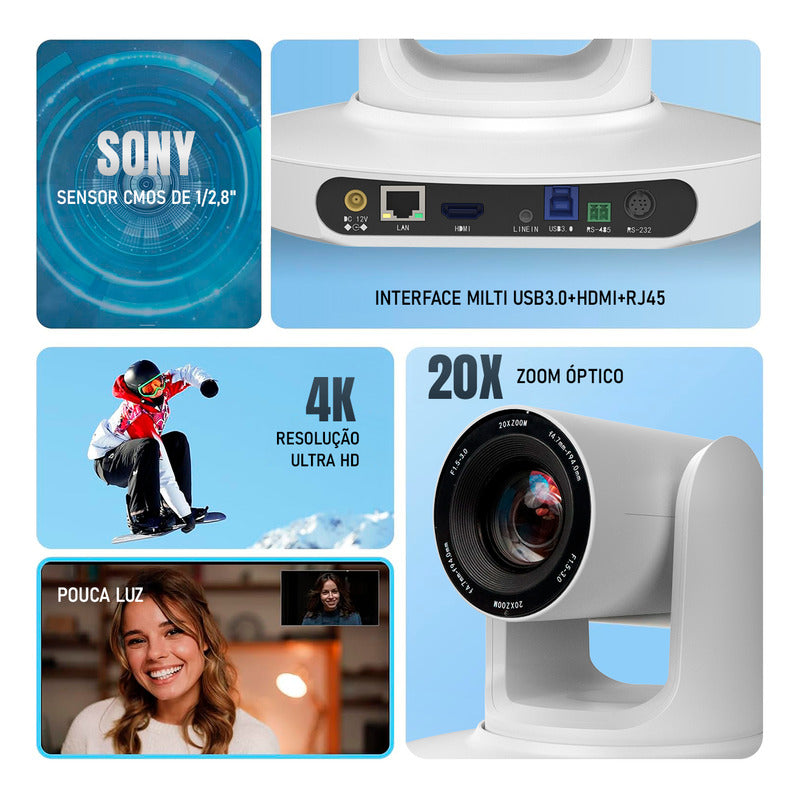 Duas Câmeras Robótica Dorn Ptz 4k 20x + Controladora