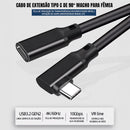 Cabo Extensor USB-C 3 Dorn - 10Gbps, Carregamento 100W e Vídeo 4K@60Hz
