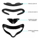 Capa Facial Virtua FX para Meta Quest 2 - Couro PU, Ventilação Aprimorada e Almofada de Sombreamento