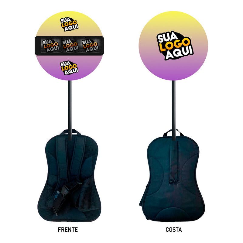 Mochila Pirulito Eventos Ações + Painel Led Personalizável