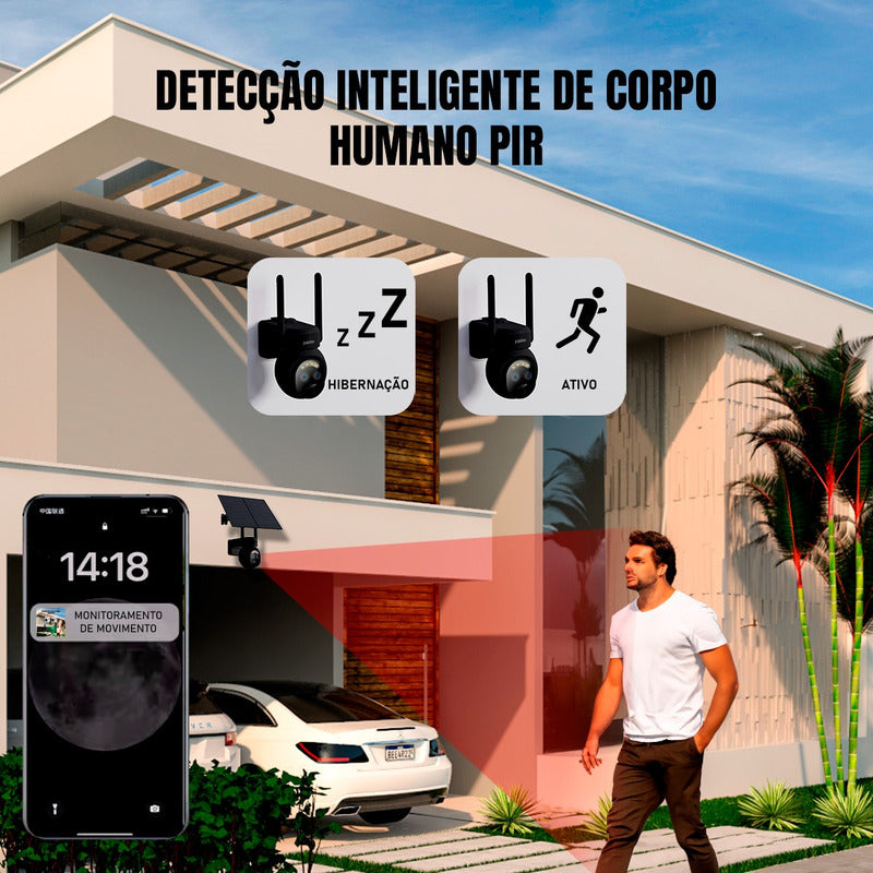Câmera De Segurança Dorn 4g 4k Ptz Solar Motorizada
