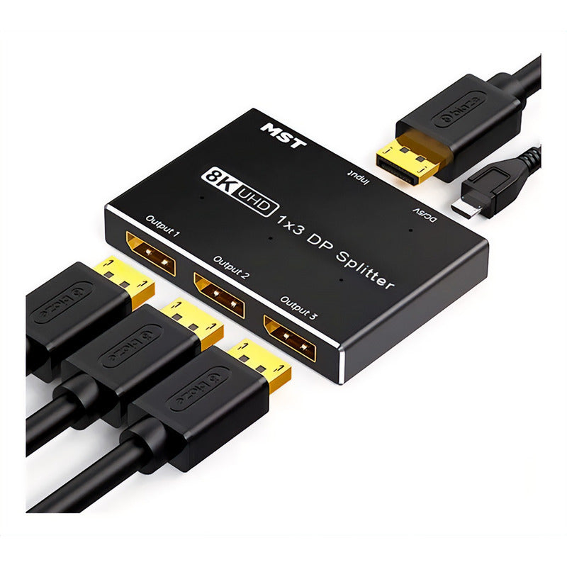 Splitter Displayport 1x3 Dp 1.4 - 1 X 3 Extensor De Tela +nf