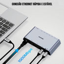 Docking Station Dorn DisplayLink 12 em 1 - 2x HDMI, Gigabit Ethernet, 4x USB 3.0 e PD 45W