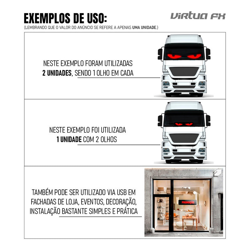 Painel Led Portátil 70x22cm Imagens E Animações