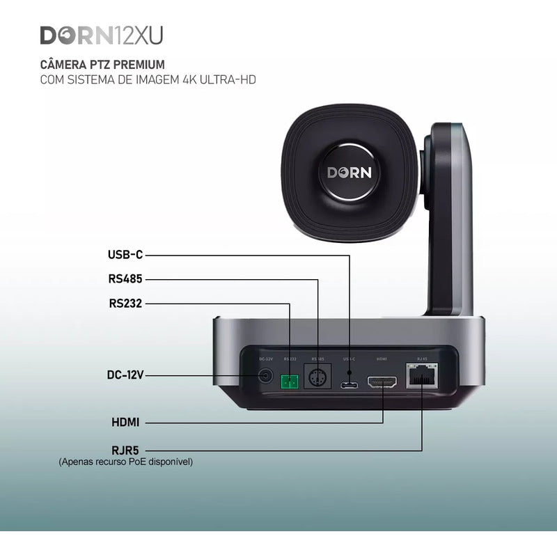 6x Câmeras Robótica Dorn Ptz 4k 12x Ndi Hx + 2x Controladora