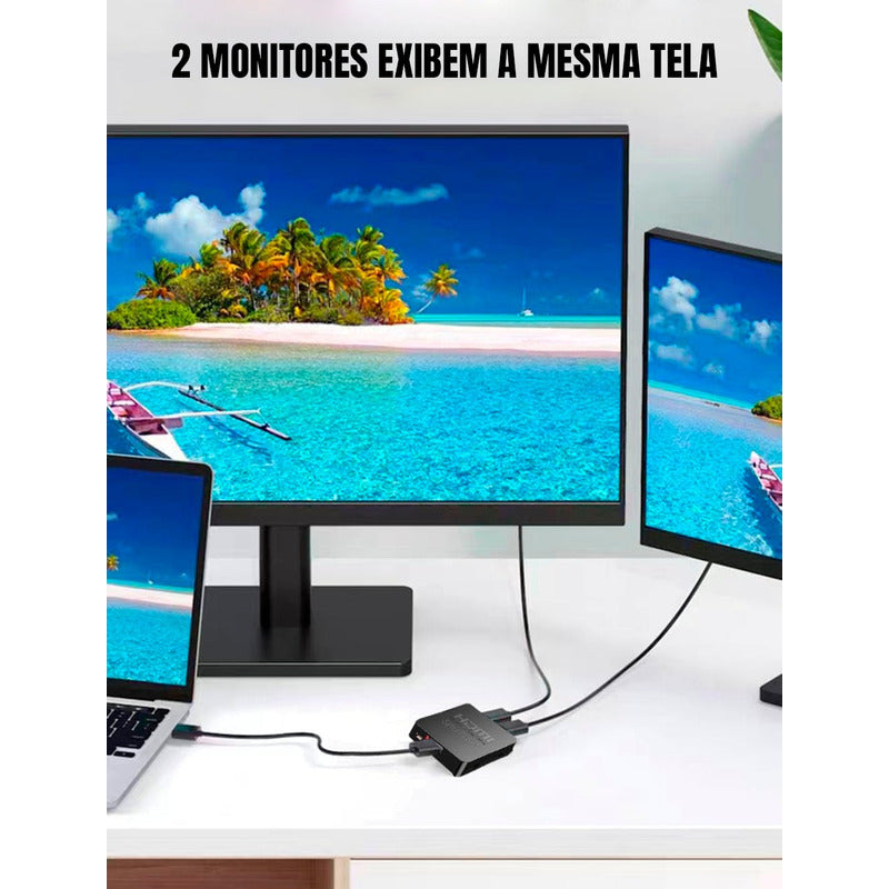 Splitter Divisor Hdmi 1x2 4k 1080 120hz Hdcp 3d Amplificador