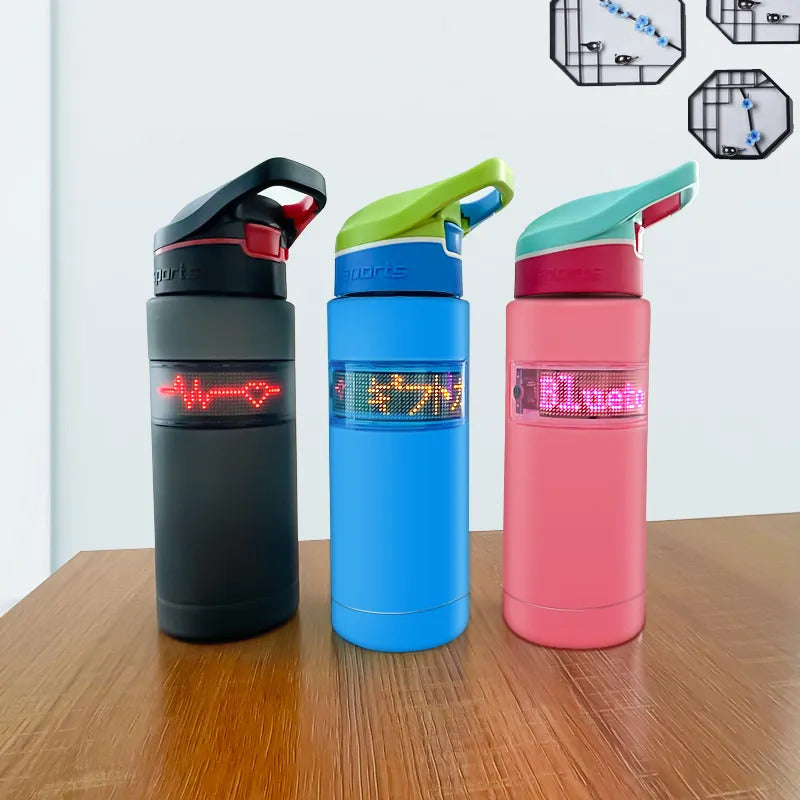 Garrafa Squeeze Agua Esportiva Com Painel Led Personalizavel