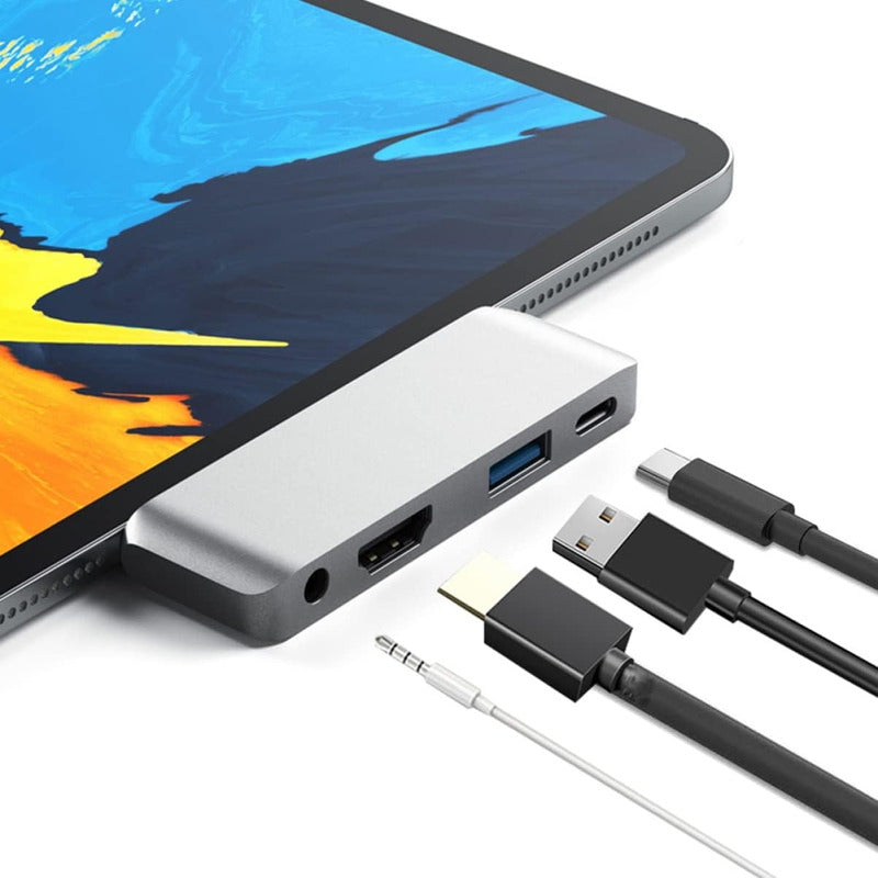 Hub Adaptador Usb-c Para Hdmi / Usb 3.0 / Usb-c / Audio P2