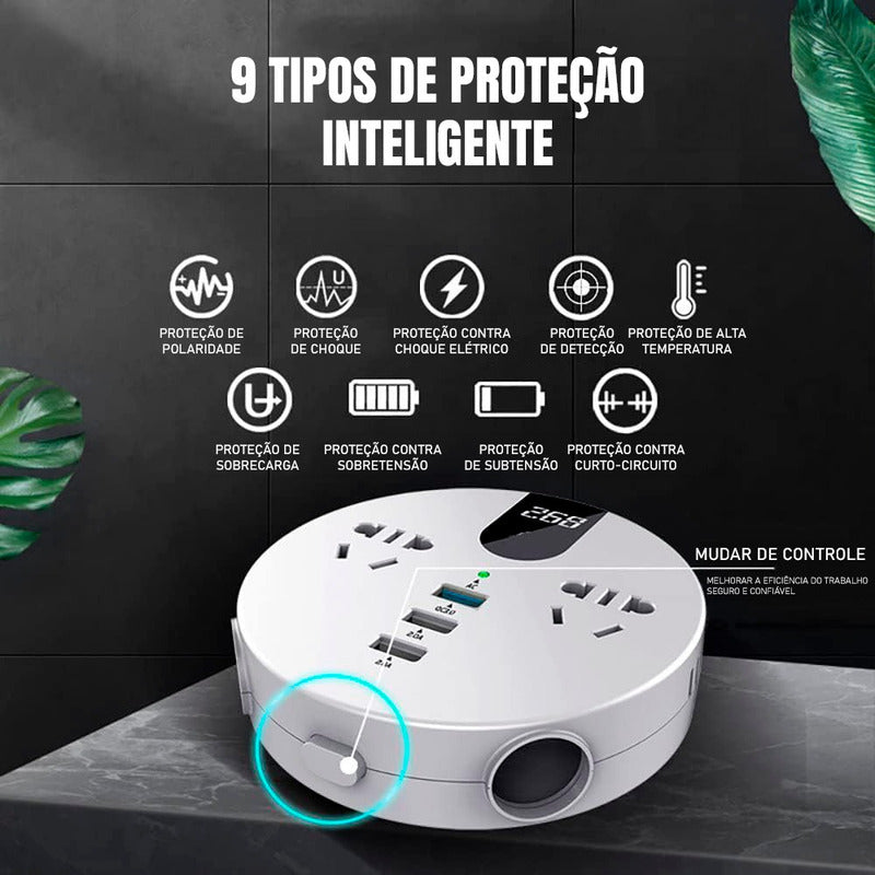 Inversor Conversor Tomada Carro 550w 12v P/220v Usb Veicular