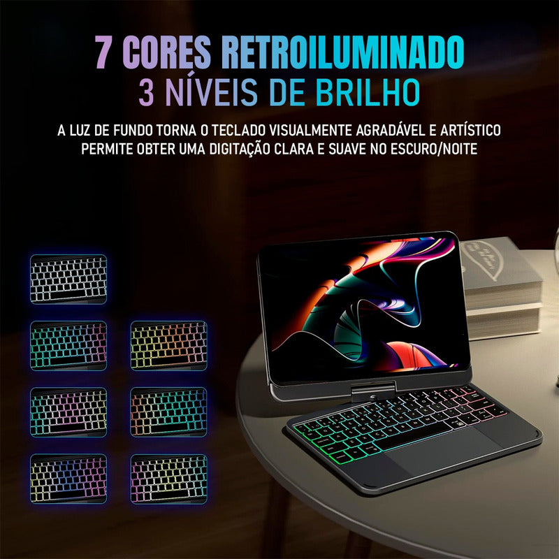 Teclado Doqo Magic Para iPad Mini 6 E 7 - Prata