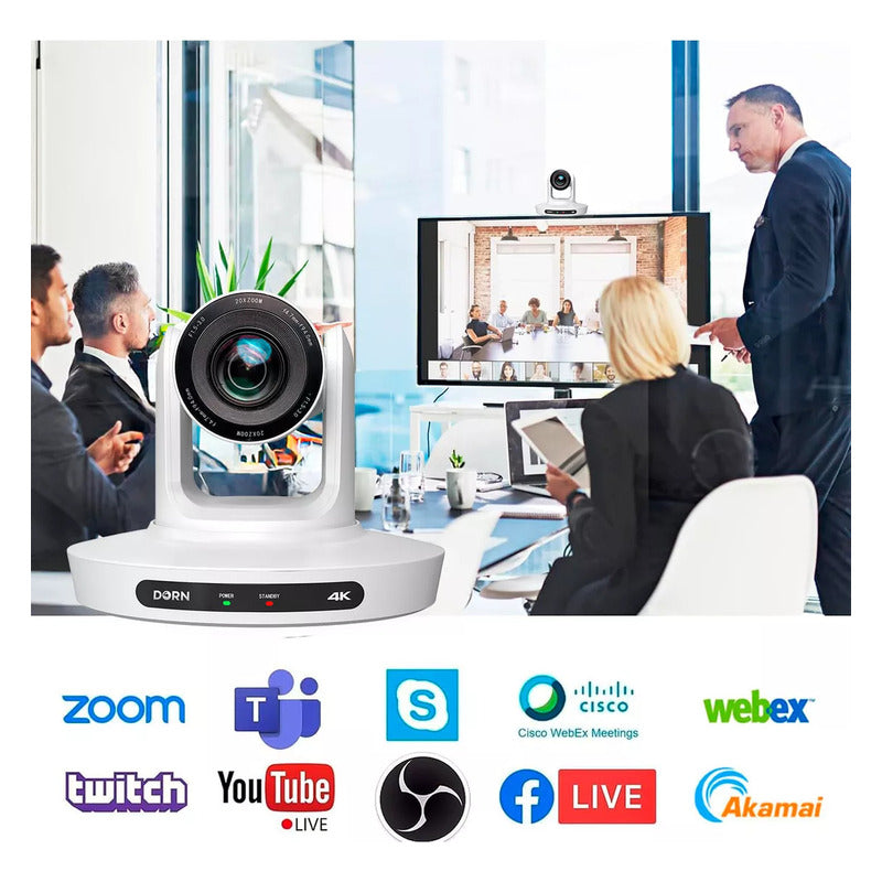 Câmera Ptz Dorn 20xu 4k Hdmi Usb Rj45 20x Zoom Conferência