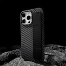 Case Dorn Fibra de Carbono para iPhone 15/16 Pro Max - Capa Antichoque com Cinta de Silicone