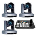 Kit 3 Câmeras PTZ Dorn 4K 20X NDI HX2 + Controladora 4D - HDMI, SDI, PoE e Monitor 5