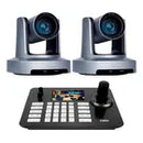 Kit 2 Câmeras PTZ Dorn 4K 20X NDI HX2 + Controladora 4D - HDMI, SDI, PoE e Monitor 5