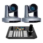 Kit 2 Câmeras PTZ Dorn 4K 20X NDI HX2 + Controladora 4D - HDMI, SDI, PoE e Monitor 5