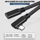 Cabo Extensor USB-C 3.2 Gen 2 Dorn - 10Gbps, Carregamento 100W e Vídeo 4K