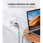 Cabo Thunderbolt 5 Dorn USB-C - 80 Gbps, Vídeo 8K@120Hz e Carregamento Rápido PD 240W