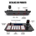 Kit 3 Câmeras PTZ Dorn 4K 20X NDI HX2 + Controladora 4D - HDMI, SDI, PoE e Monitor 5