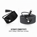 Kit Cabo USB-C 5m + Extensor USB-C 5m | 100W | 20Gbps