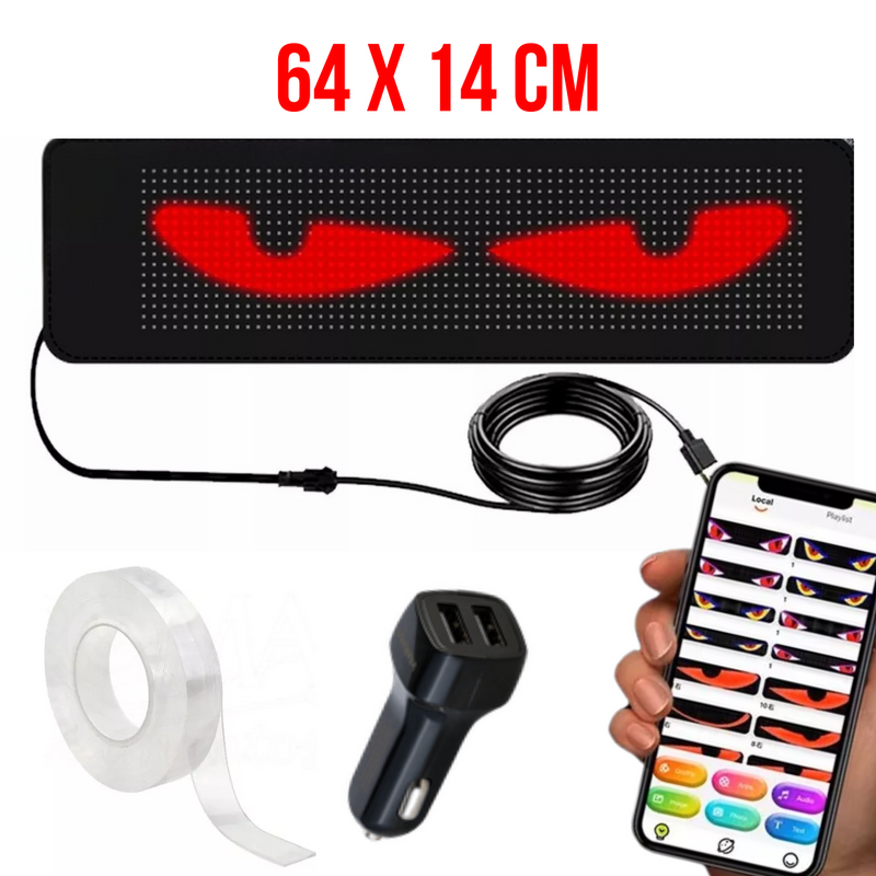 Tela Flexível de Led para Carros e Caminhões Virtua FX - Display Digital com Aplicativo no Celular
